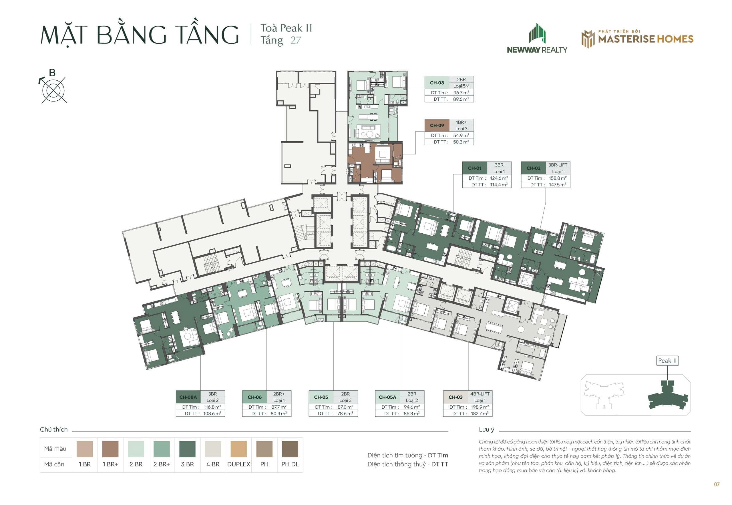 Tầng điển hình - tầng 27 Lumiere Essence Peak Cổ Loa