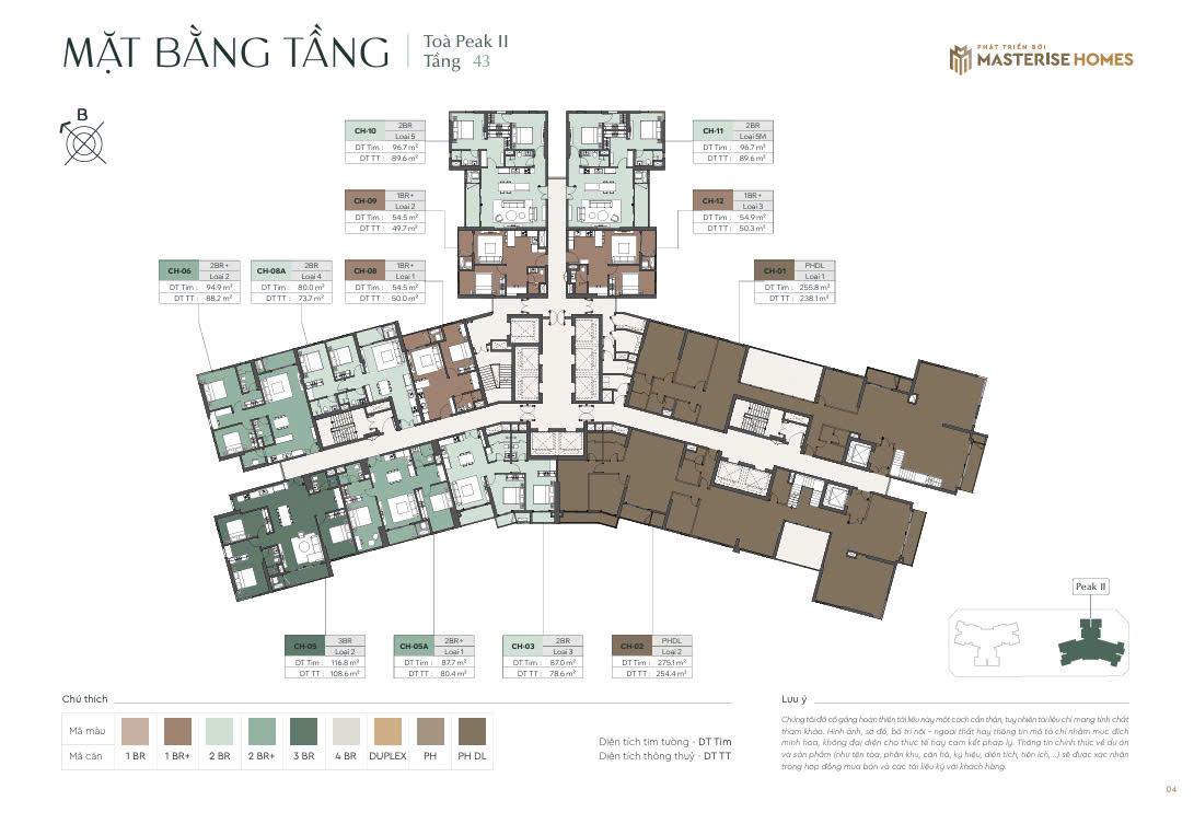 Tầng điển hình - tầng 43 Lumiere Essence Peak Cổ Loa